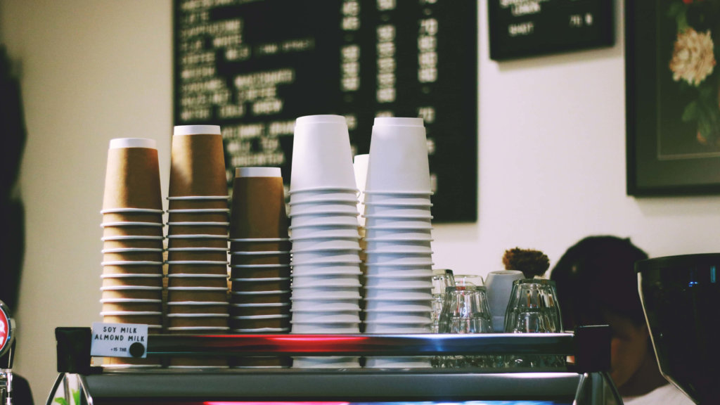 Coffee Shops Coffee Cups Stack by honey fangs on unsplash
