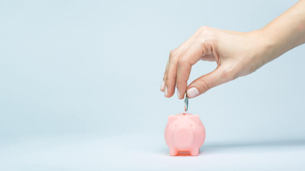 Piggy Bank Savings Hands Dropping Coins